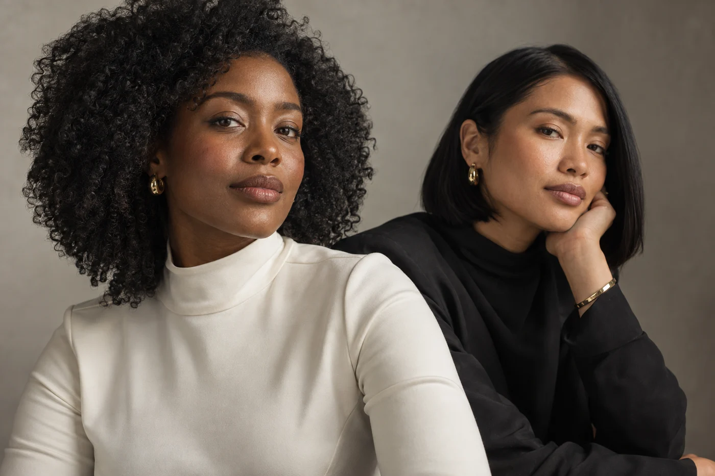 Black and Filipina models celebrating individual beauty